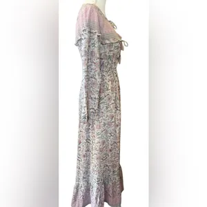lovestitch Cream Floral Long Sleeve Maxi Dress size M thumbnail 5