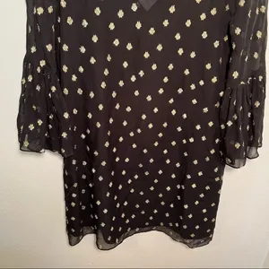 Lilly Pulitzer Women's Size 00 Caroline Silk Tunic Dress Black Gold Metallic thumbnail 6