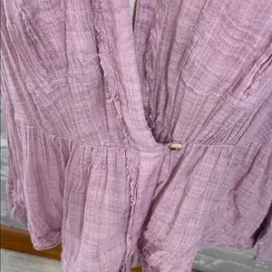 Free People Safari Sheer Wrap Top in mauve thumbnail 3