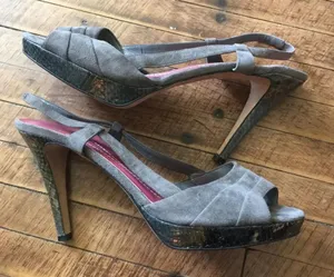 Kate Spade peep toe slingbacks Snake sole thumbnail 1