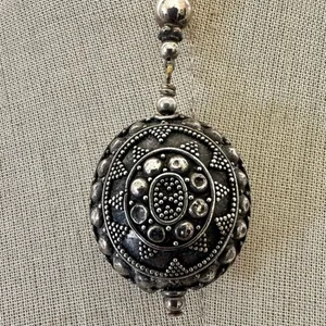 Artisan Bali Sterling Silver Graduated Bead Lariat Necklace thumbnail 3