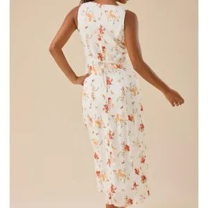 Altar'd State White Floral Button-Front Midi Dress thumbnail 4