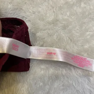 PINK Victoria’s Secret Maroon Floral‎ Lace Up Push Up Bralette Small thumbnail 5