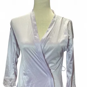 Vintage Fantasy Nightwear Lavender‎ Robe Lace Sleeves Size Small thumbnail 2