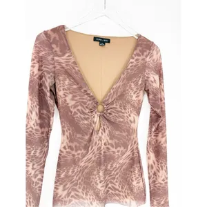 Urban Outfitters Silence + Noise Animal Print O Ring Top Women's M‎ Brown Y2K thumbnail 4