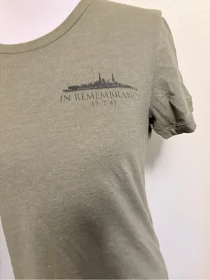 TIL Valhalla project Medium Pearl Harbor Remembrance Olive Green Graphic T-Shirt thumbnail 2