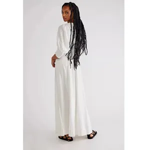 Free People String Of Hearts Maxi Dress Dress Linen Blend Ivory White Small thumbnail 3