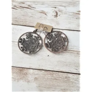 Beautiful Large Multi Color Flower Circle Earrings Statement - Brand New thumbnail 4
