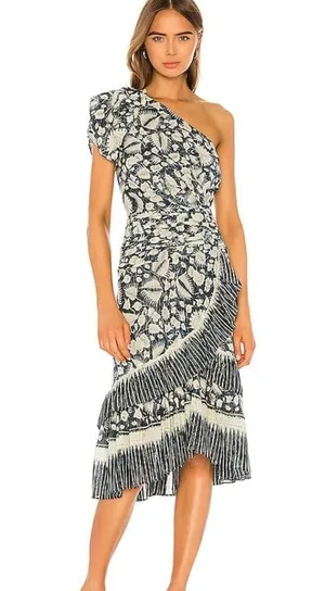 NWOT ulla Johnson Anja one shoulder dress thumbnail 1