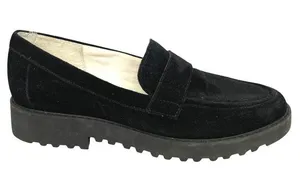 Franco Sarto Carol Black Suede Leather Chunky Sole Loafers Size 7.5 thumbnail 1