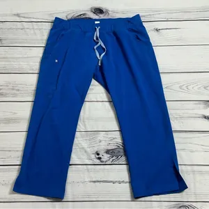 Figs Pants Women XXL/P Livingston‎ Scrub Royal Blue High Rise T21003P 28"L 2XLP thumbnail 3