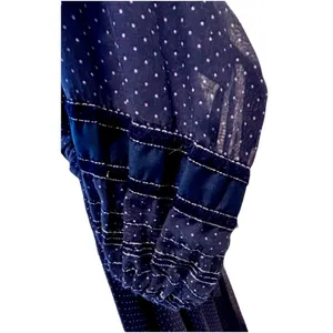 Handmade Vintage OOAK 70s Women's Boho Prairie Polka Dot Maxi Dress Sheer Size XXS thumbnail 4