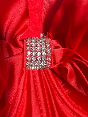 Victoria's Secret Dream Angels Red Satin Bustier Crop Top Bow Detail 38D NWT thumbnail 3