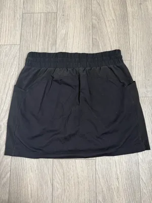 Athleta Black Drawstring Skort Size Small Built-In Shorts Zip Pocket Golf Tennis thumbnail 6