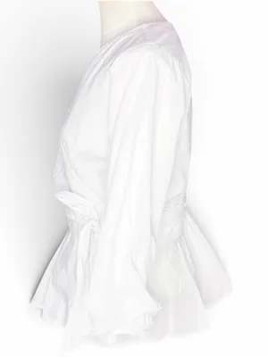 Sundance Avant Garde White Wrap Blouse Size L thumbnail 5