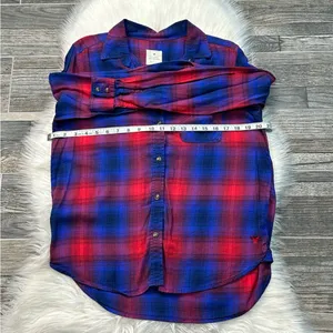 American Eagle Vintage Boyfriend Button Down Flannel Shirt thumbnail 4