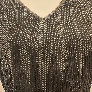 Vintage 80s Stenay Woman‎ Black Silk Beaded Sequin Cocktail Shift Dress Art Deco thumbnail 6