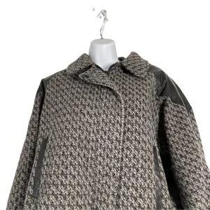 Anne-Gee Women's Size 7/8 Tweed Moto‎ Black Gray Bomber Jacket thumbnail 2
