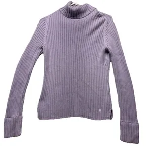 American Eagle Outfitters Purple Ribbed Knit Turtleneck Sweater Size Large Y2K thumbnail 1