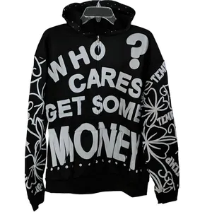 NWOT ~ Unisex Black Y2K Graphic Zip Up Hoodie Streetwear ~ Oversized Small thumbnail 2