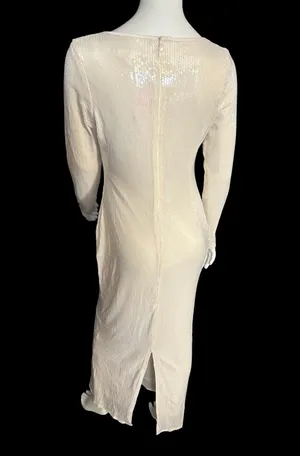 ASOS The Frolic exclusive sequin tie front bodycon maxi dress Beige Size 6 NWT thumbnail 4