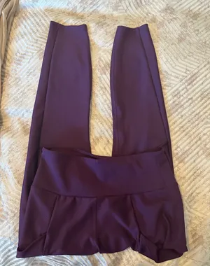 ALO Yoga Deep Plum High-Waist Ponte Leggings thumbnail 1