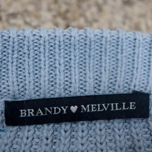 Brandy Melville Light Blue Ribbed‎ Knit Cropped Sweater thumbnail 3