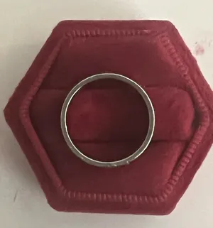 &merci Stainless Steel Silver w/ Beveled Design & Shimmer Finish 6mm Band Size 6 NWT thumbnail 3