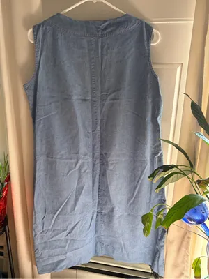 Vintage Pat Perkins Dress Zip Front Denim Blue Size M thumbnail 2