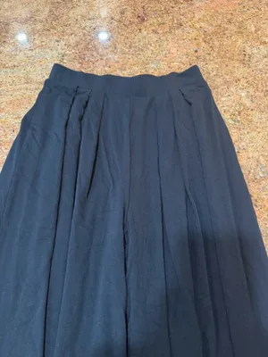 JLUXLABEL Black Double-Lined Pleated Wide Leg Palazzo Pants High Waist - Size S thumbnail 10