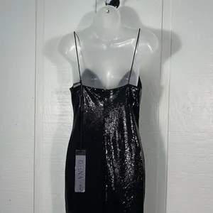MAC DUGGAL Black Sequined Spaghetti Strap Mermaid Dress Size 4 NWOT thumbnail 10