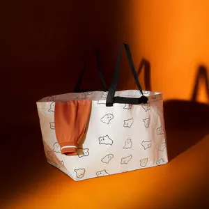 IKEA nwt KUSTFYR Shopping bag large ghost Halloween 21 ¾x13 ¾x14 ½ "/19 thumbnail 4