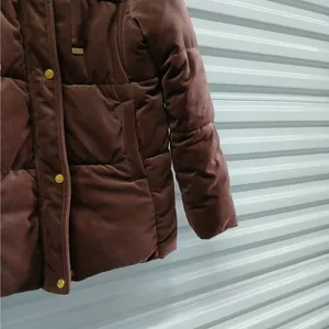 Isaac Mizrahi NY Women's Velvet Puffer Coat Size Small Brown Cozy Winter Jacket thumbnail 6