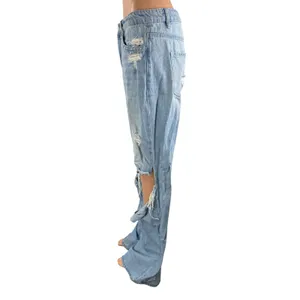 Altar'd State Women's Blue Distressed High Rise Wide Leg Denim Jeans Size 29 thumbnail 3