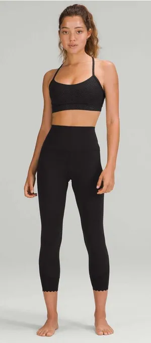 Lululemon Align Scalloped Hem High-Rise Crop 23" Black Womens‎ Size 14 thumbnail 1