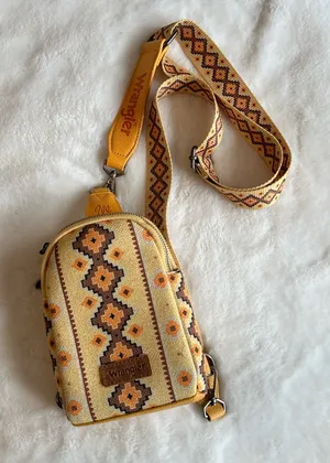 Wrangler Crossbody Bag with Card Wallet Aztec Sling Bag Yellow NEW thumbnail 1