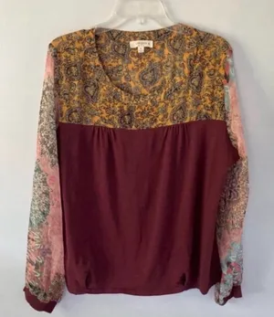 Umgee Plus Sheer Boho Sleeve Top 1X thumbnail 1