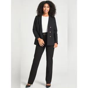 Betabrand NWT Women Small Long Black Two-Pocket Straight Leg Yoga Dress Pants thumbnail 2