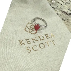 Kendra Scott Calvin Stacking Ring Sz 6.25 Rhodium Silver Red Magnesite Gemstone thumbnail 12