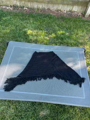 Y2k‎ black crochet poncho by sweet lily - one size cottage whimsy fairy summer thumbnail 2
