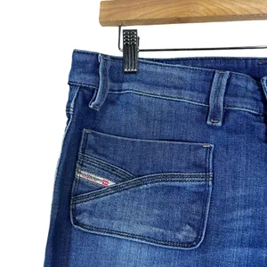 Diesel Wenga Solid Straight Leg Jeans Blue Y2K Low Rise Patch Pockets Size 30 thumbnail 8