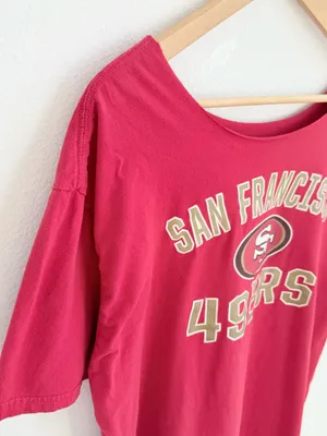 San Francisco 49ers Red Off-the-Shoulder NFL Football Tee thumbnail 4