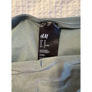 H&M Green Bathing Suit Polka Dot Strapless US 10 Removable Tie Full Coverage thumbnail 2
