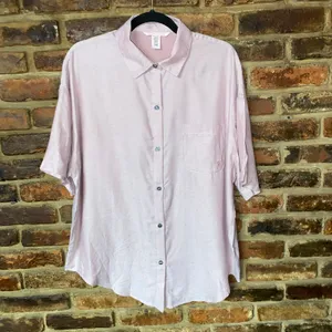 Victoria's Secret Nostalgia Rose Herringbone Pink Pajama Top Women's Size Small thumbnail 2