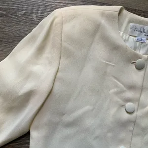 Vintage Nicole Miller New York City Elegant Cream Women's Jacket 4 thumbnail 4