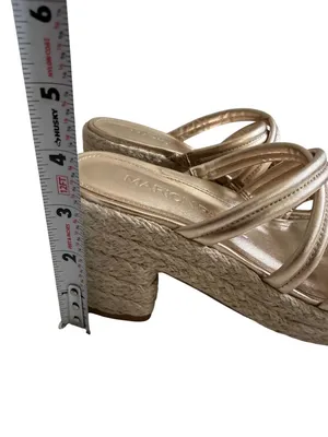 MARION PARKE Adrian Gold Leather Platform Espadrilles Sandals Size 37 / US 7 thumbnail 4