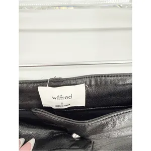 Aritzia Wilfred Melina‎ Faux Leather Straight Leg Pants Women's Size 0 Black thumbnail 7