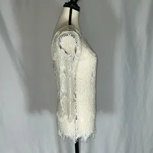 Gimmicks by BKE Ivory Lace Boho Top Zipper Back Size Medium Women’s EUC thumbnail 5
