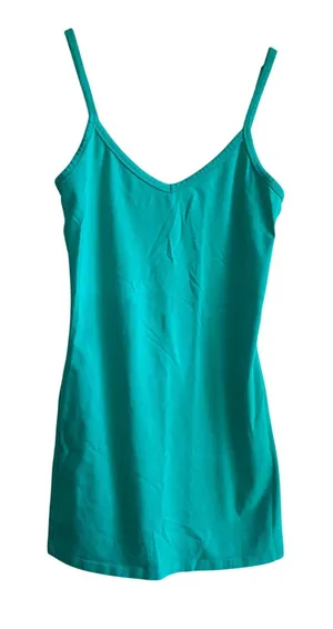 BKE turquoise green y2k camisole tank top sweetheart neckline women S extra long thumbnail 1