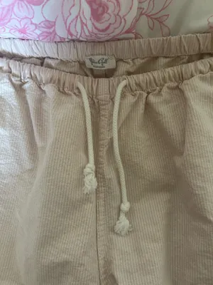 Brandy Melville Linen Striped Pants Pink thumbnail 2